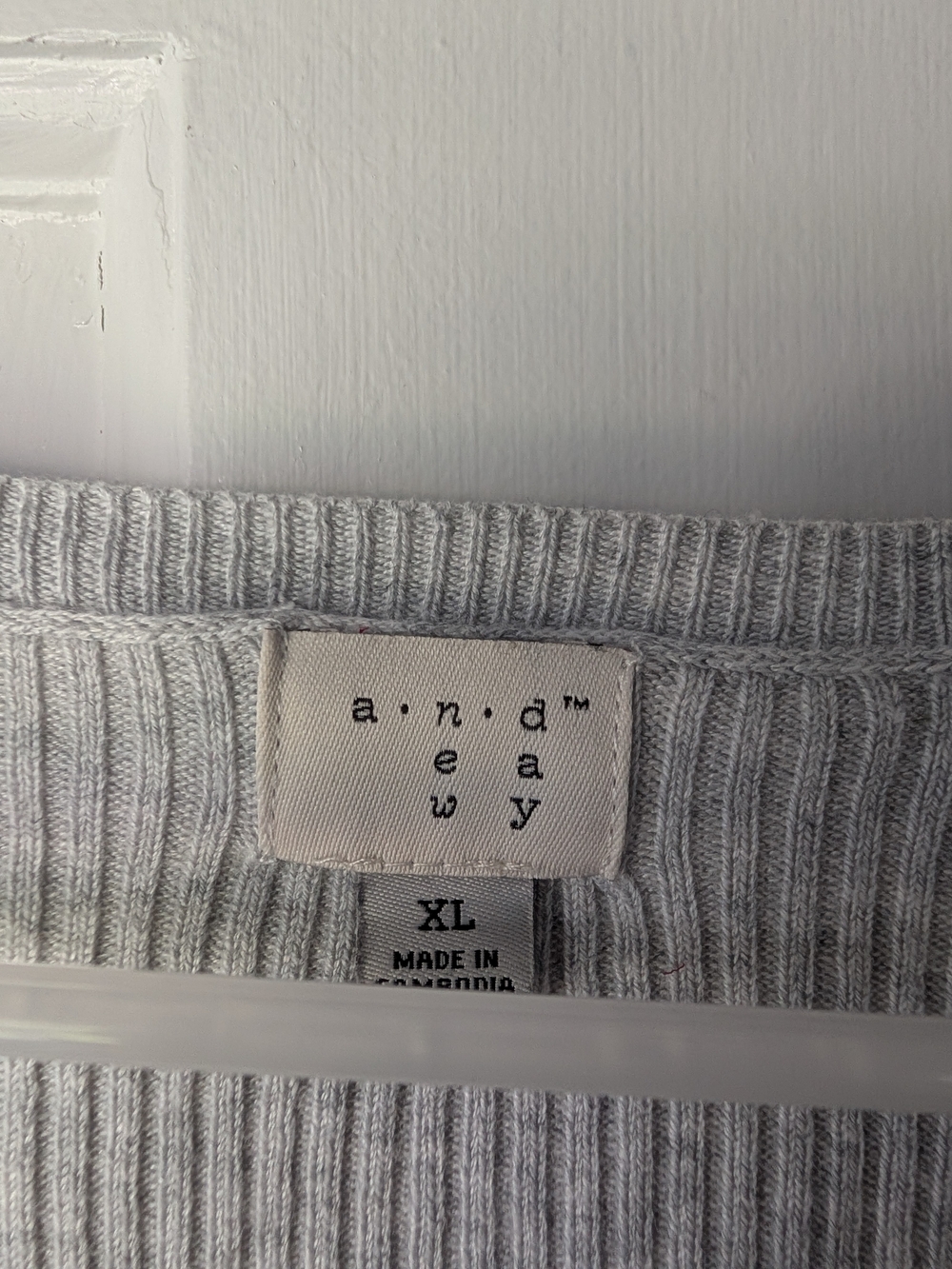 Light Gray Ribbed Button-Front Women's Sweater - Picture 2 of 4